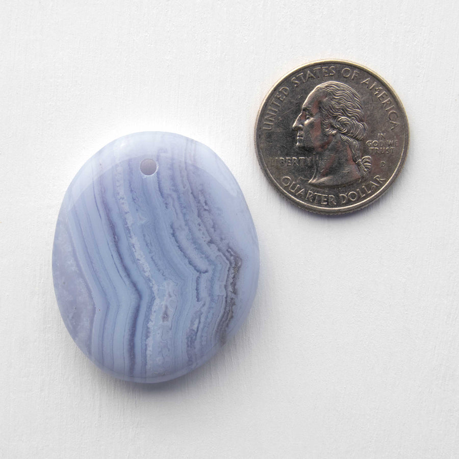 Agate, Blue Lace - Polished w/ Hole