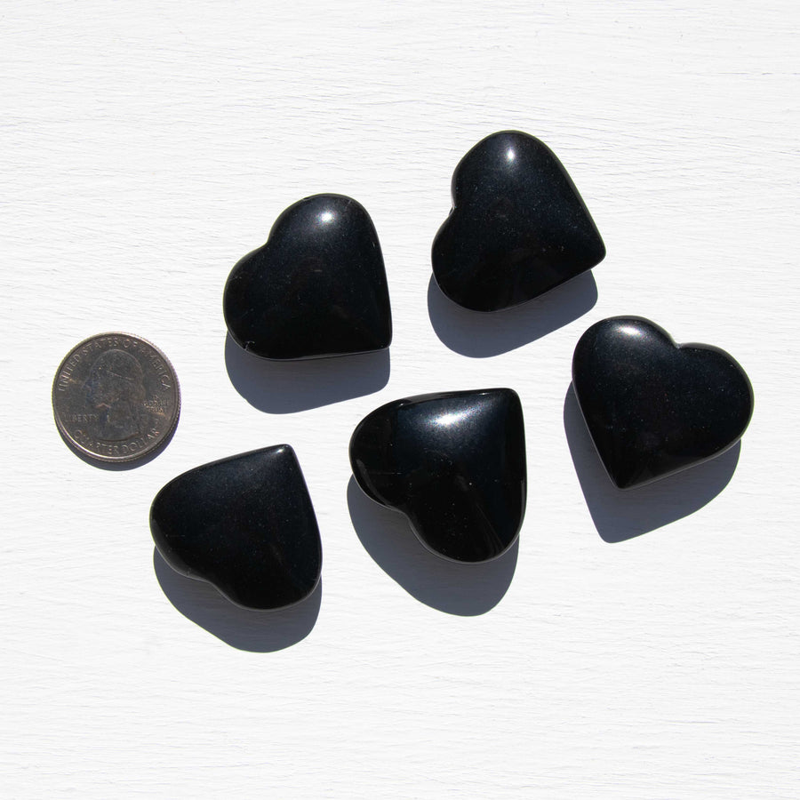 Obsidian, Black - Small Hearts