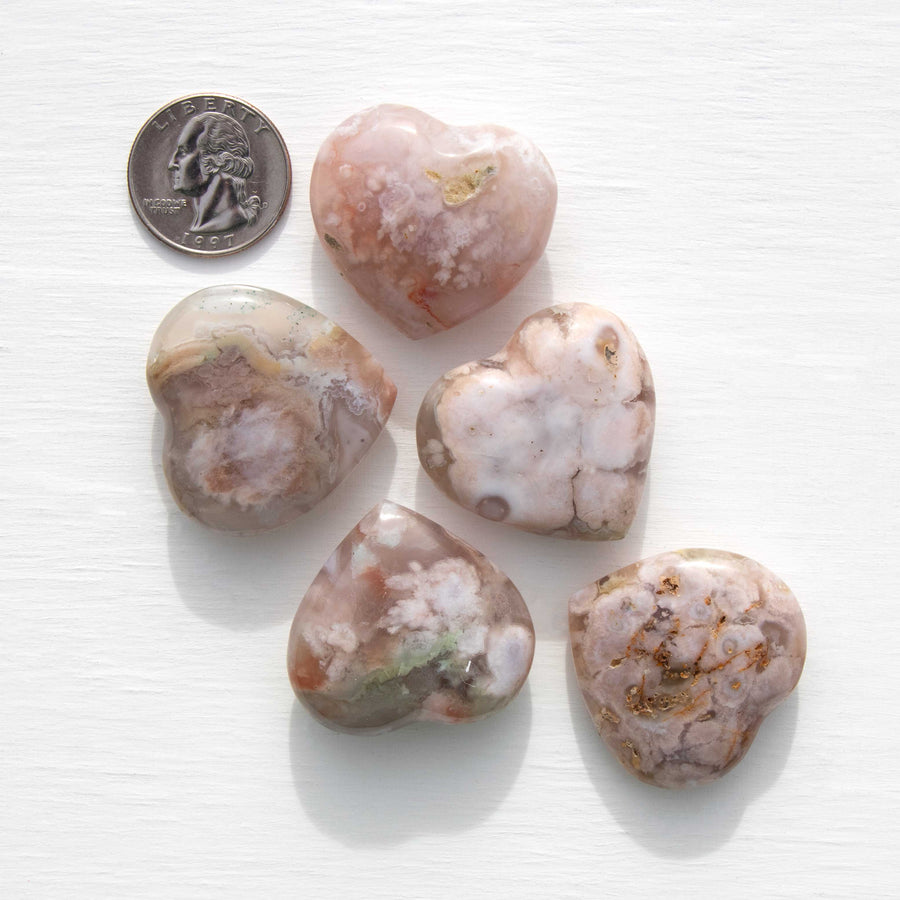 Agate - Flower, Hearts, Small, A-Grade