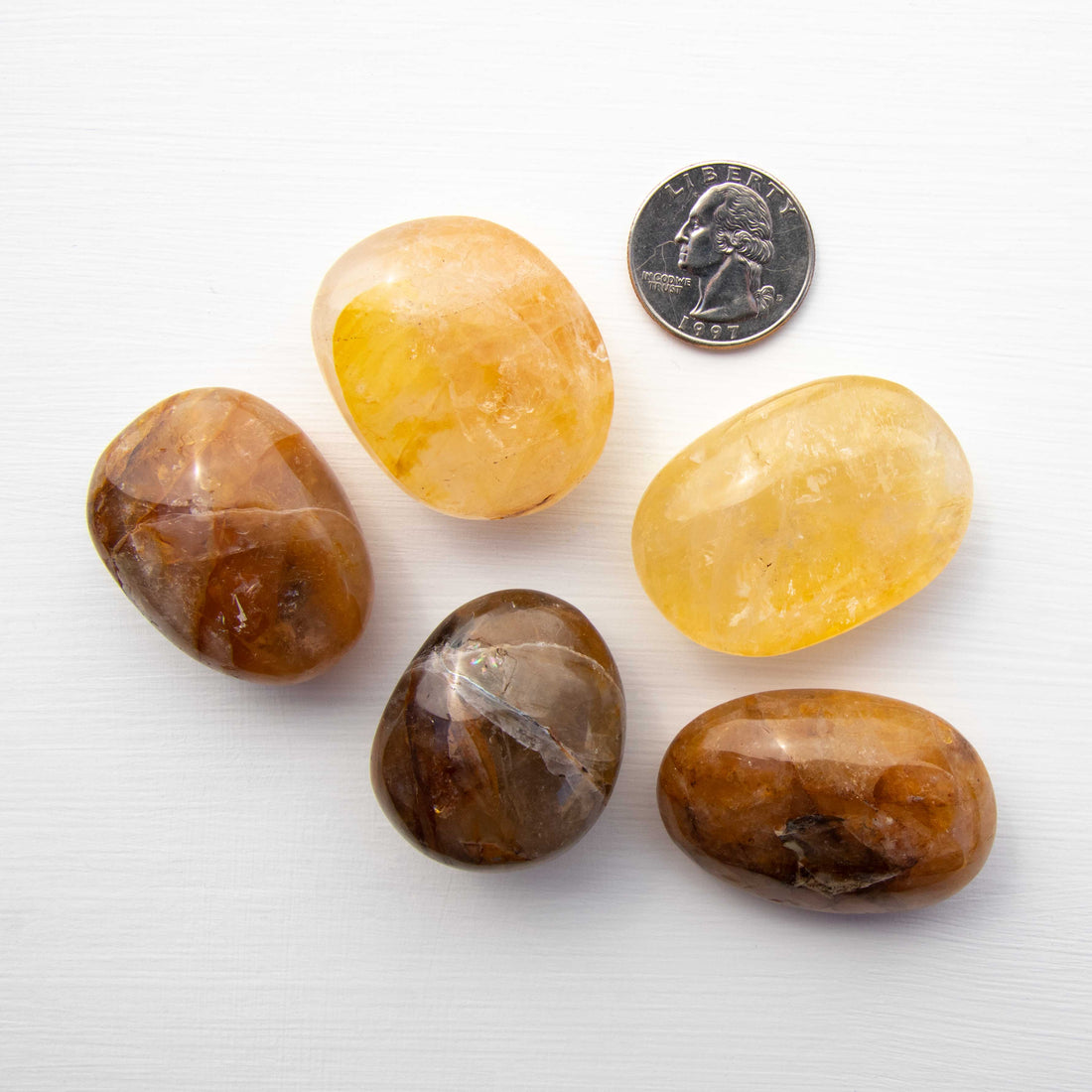 Quartz, Golden Healer - Palm Stones, Polished
