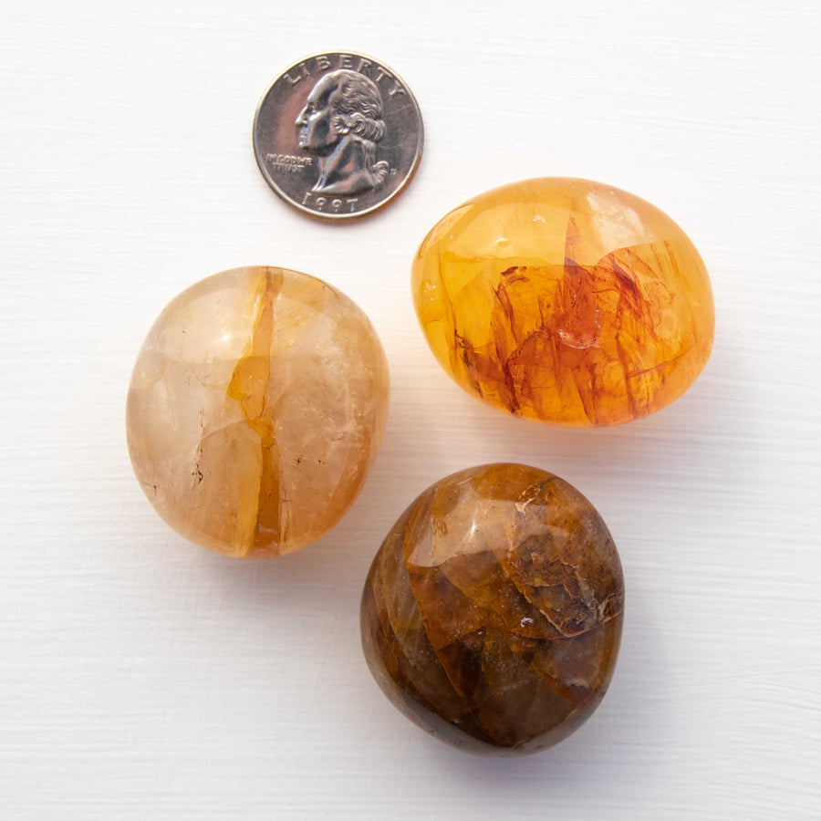 Quartz, Golden Healer - Palm Stones, Polished