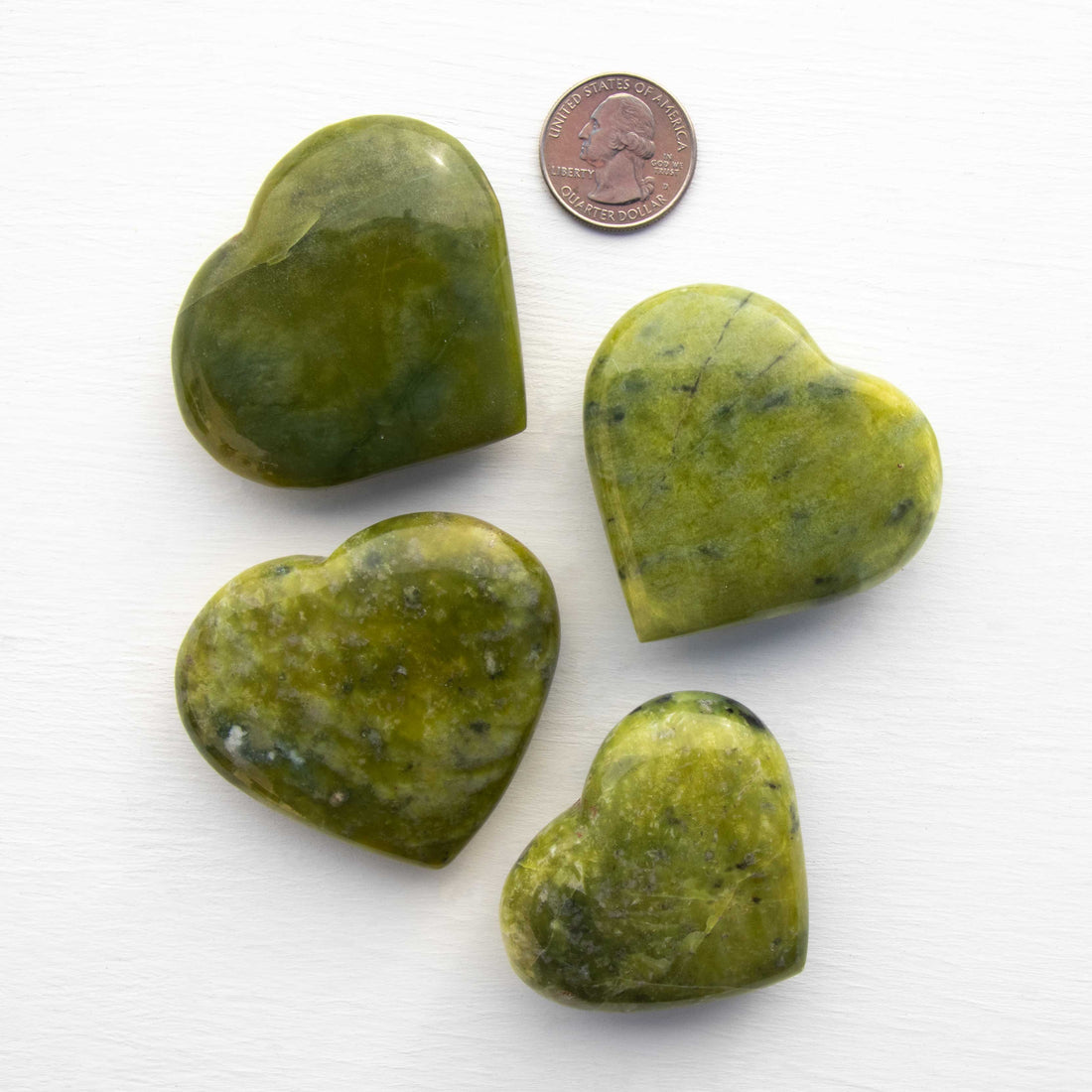 Green Opal -  Polished, Hearts