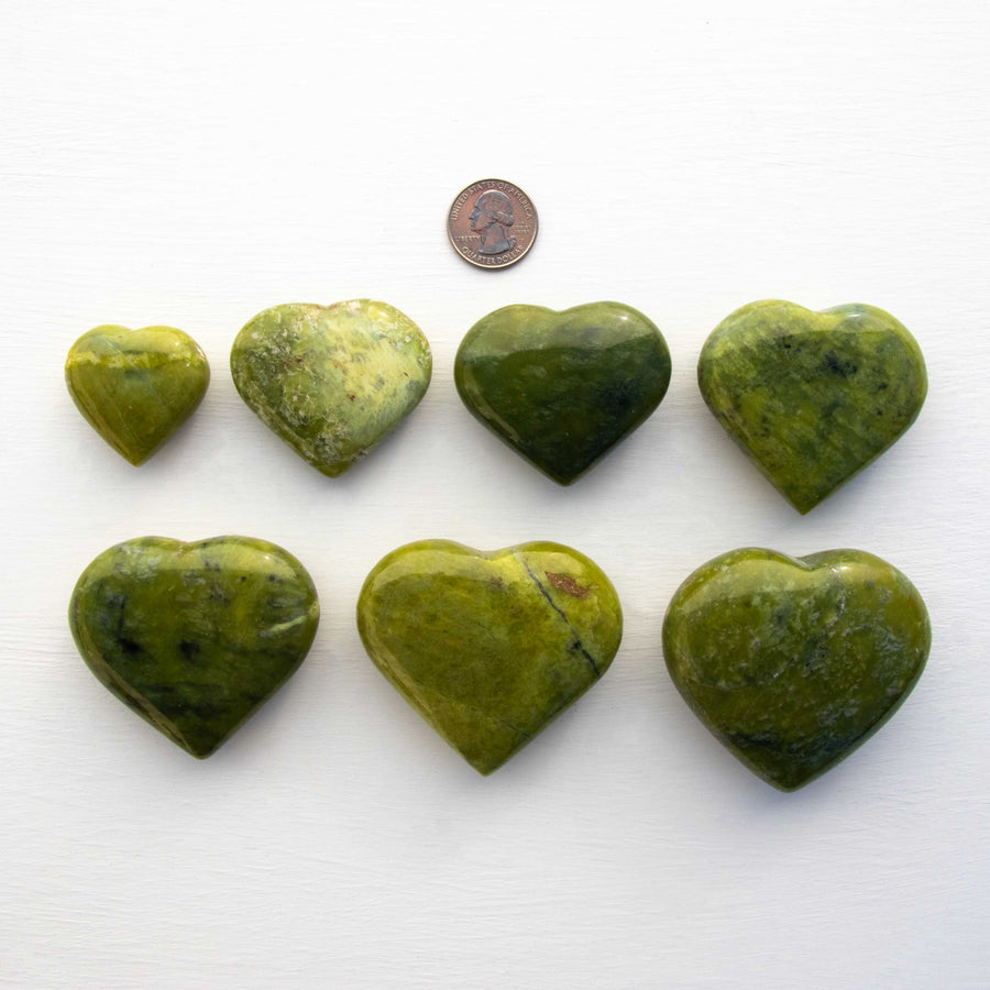 Green Opal -  Polished, Hearts