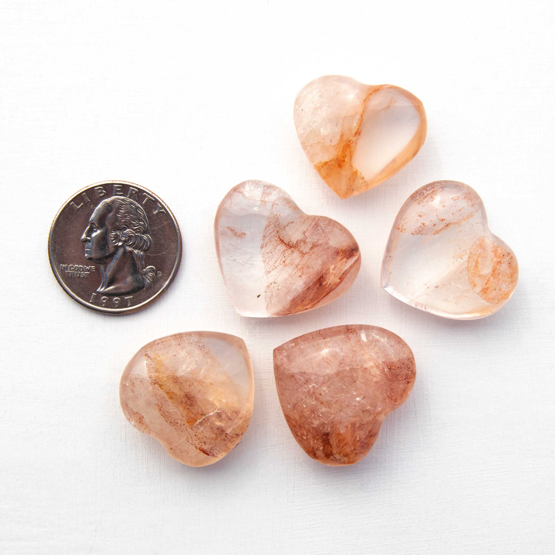Hematite in Quartz - Polished, Hearts