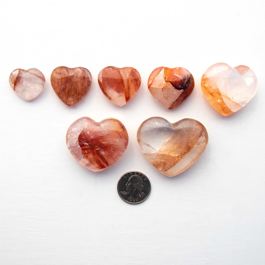 Hematite in Quartz - Polished, Hearts