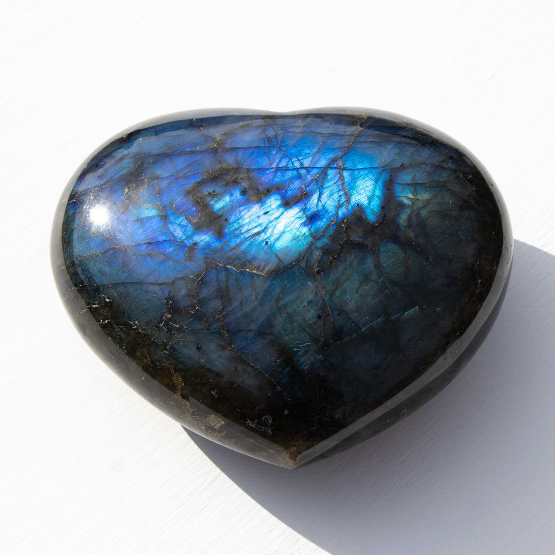 Labradorite - Heart, Blue Flash