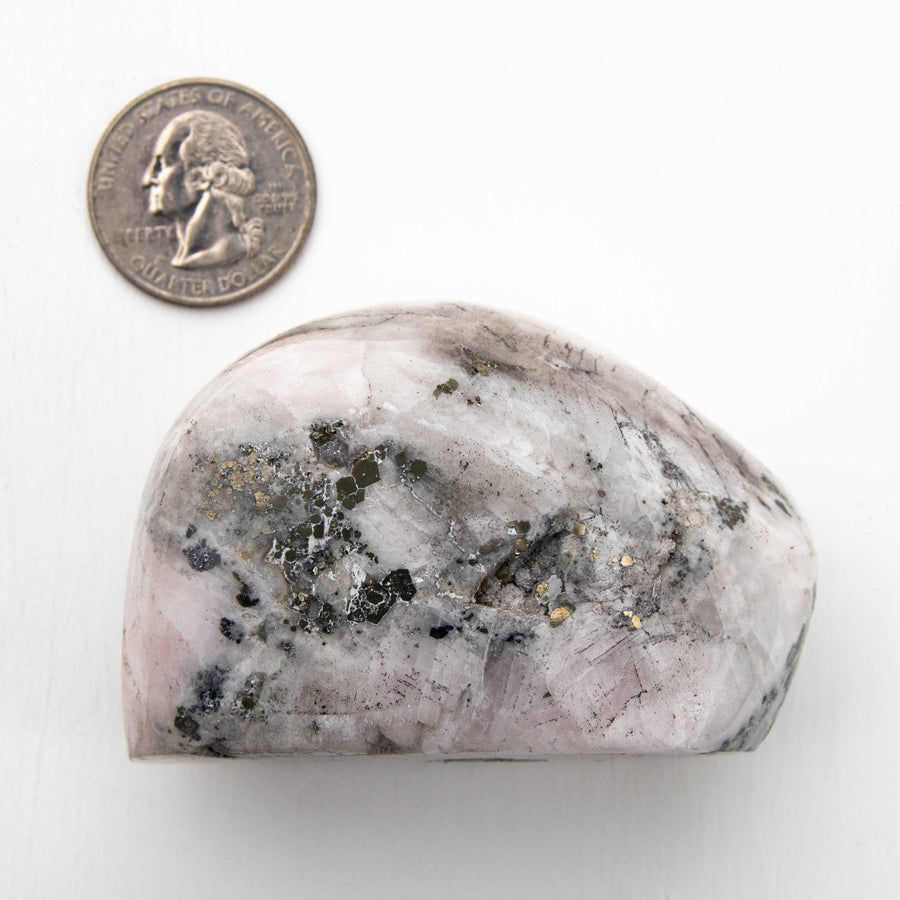 Calcite - Mangano w/ Pyrite, Polished
