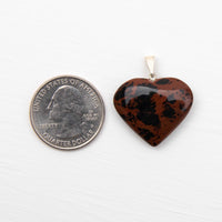 Obsidian, Mahogany - Heart Pendant