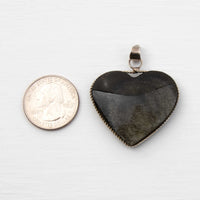 Obsidian, Gold Sheen - Heart Pendant