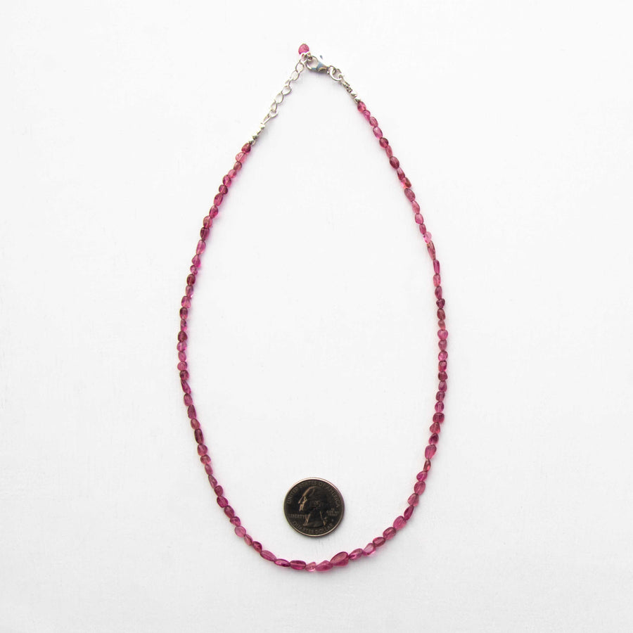 Pink Tourmaline - Beaded Necklace