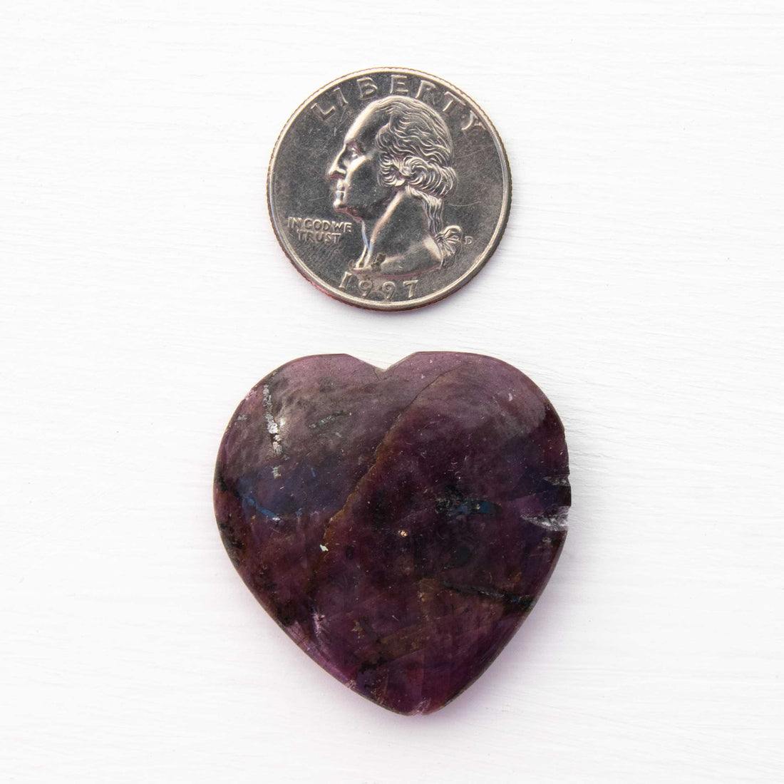 Ruby- Heart, Small, Polished