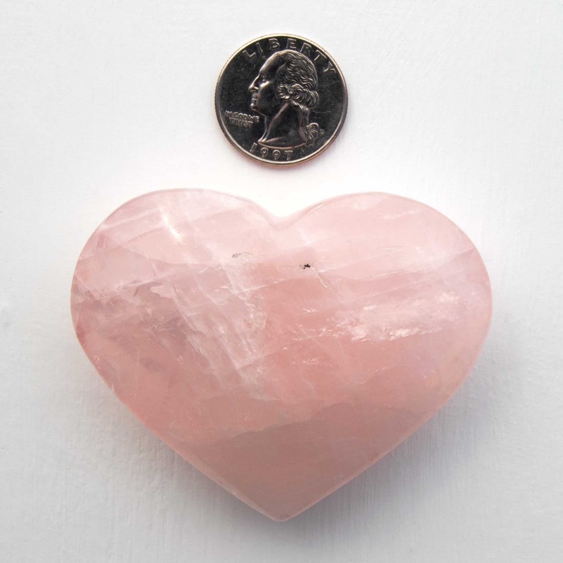 Rose Quartz - Heart, A- Grade, Polished