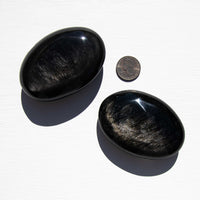Obsidian, Silver Sheen - Palm Stone, A-Grade
