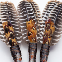 Fans - Three Feather, Striped Turkey Feathers, w/ Quartz Point