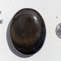 Obsidian - Gold Sheen, Polished, Palm Stone